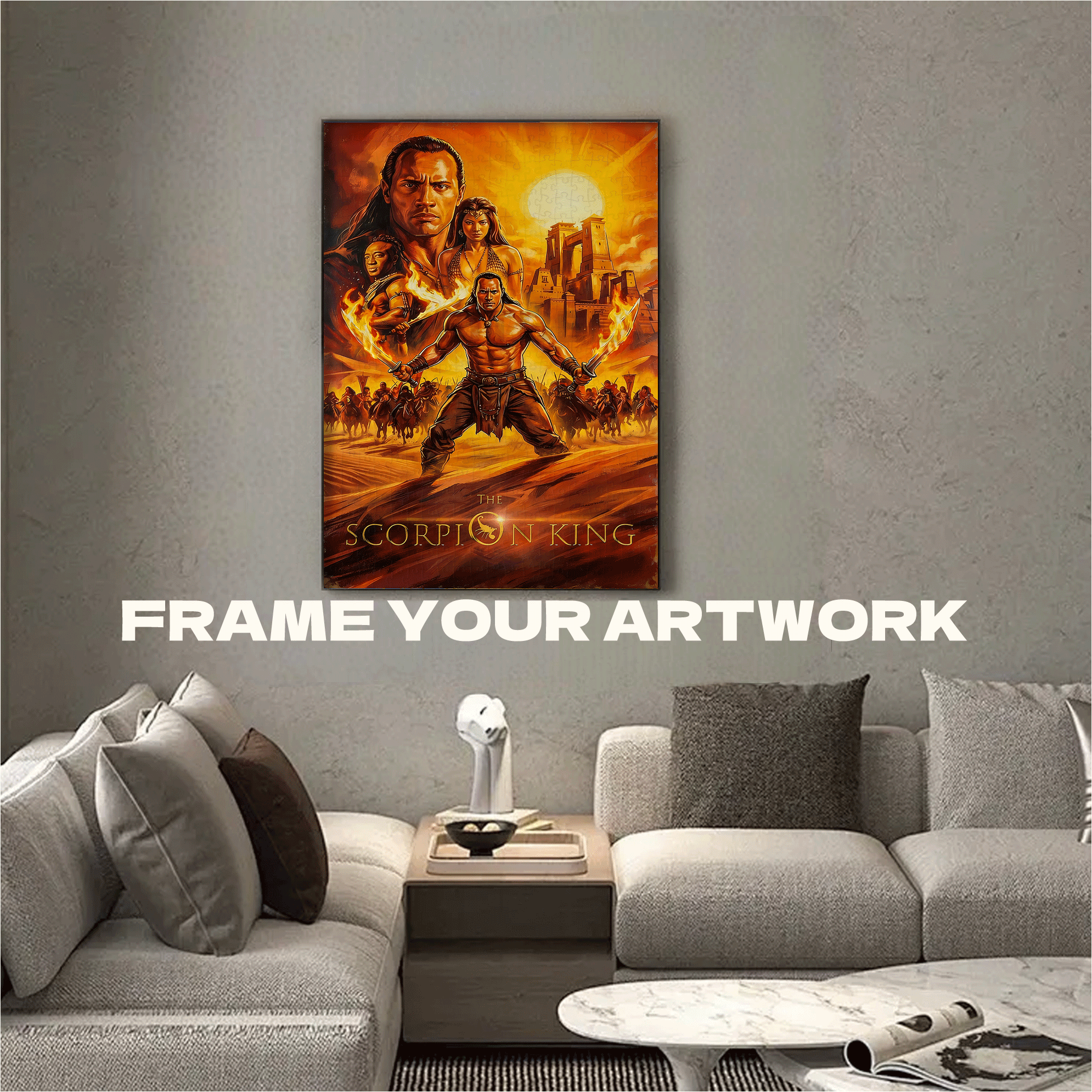 The Scorpion King 500pcs/1000pcs Jigsaw Puzzle, Scratch-Resistant, Interactive Family Game & Brain-Boosting DIY Decor, Perfect for Halloween, Christmas & New Year Gifts, Family Puzzle Game