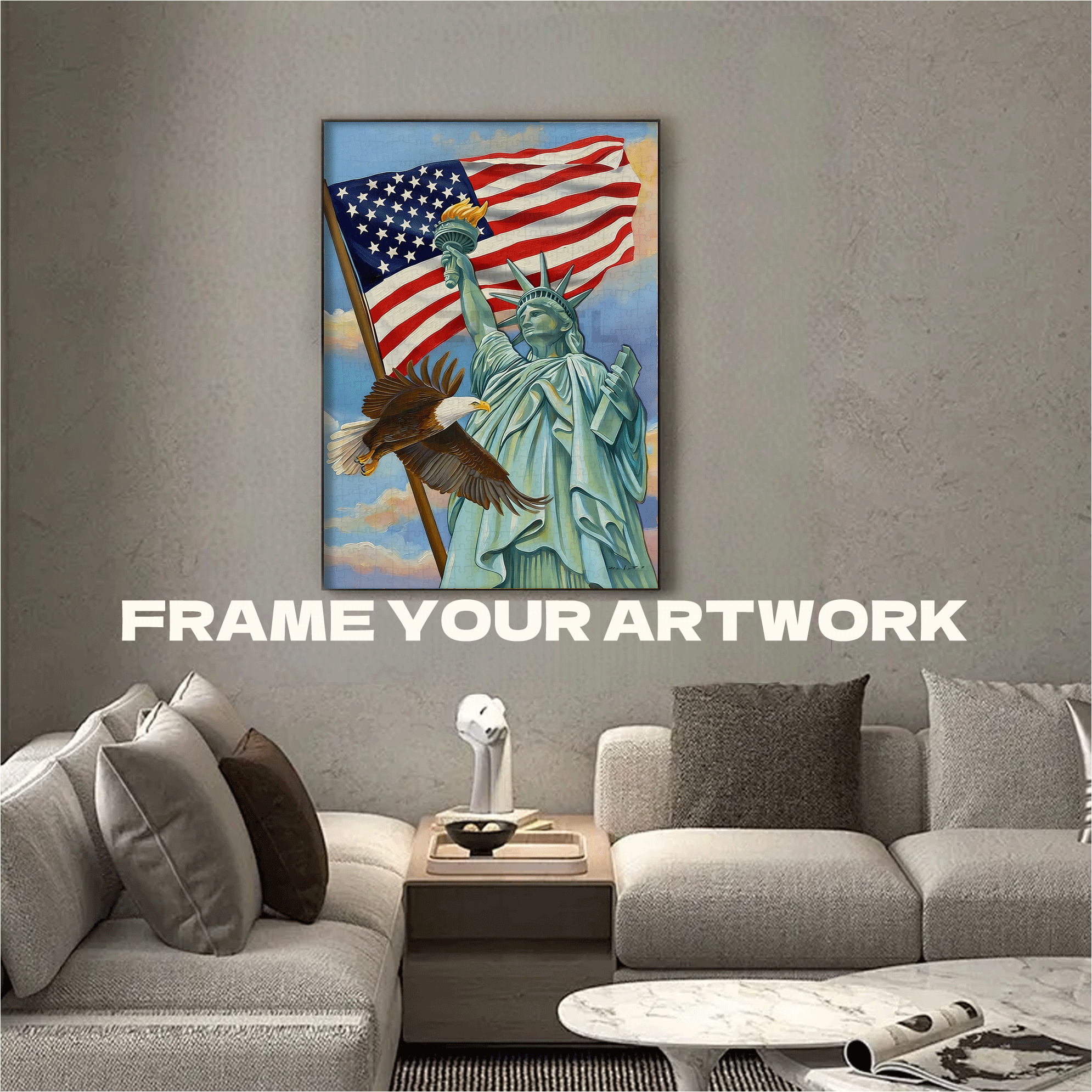 The Totem Of American Glory 500pcs/1000pcs Jigsaw Puzzle, Scratch-Resistant, Interactive Family Game & Brain-Boosting DIY Decor, Perfect for Halloween, Christmas & New Year Gifts, Family Puzzle Game