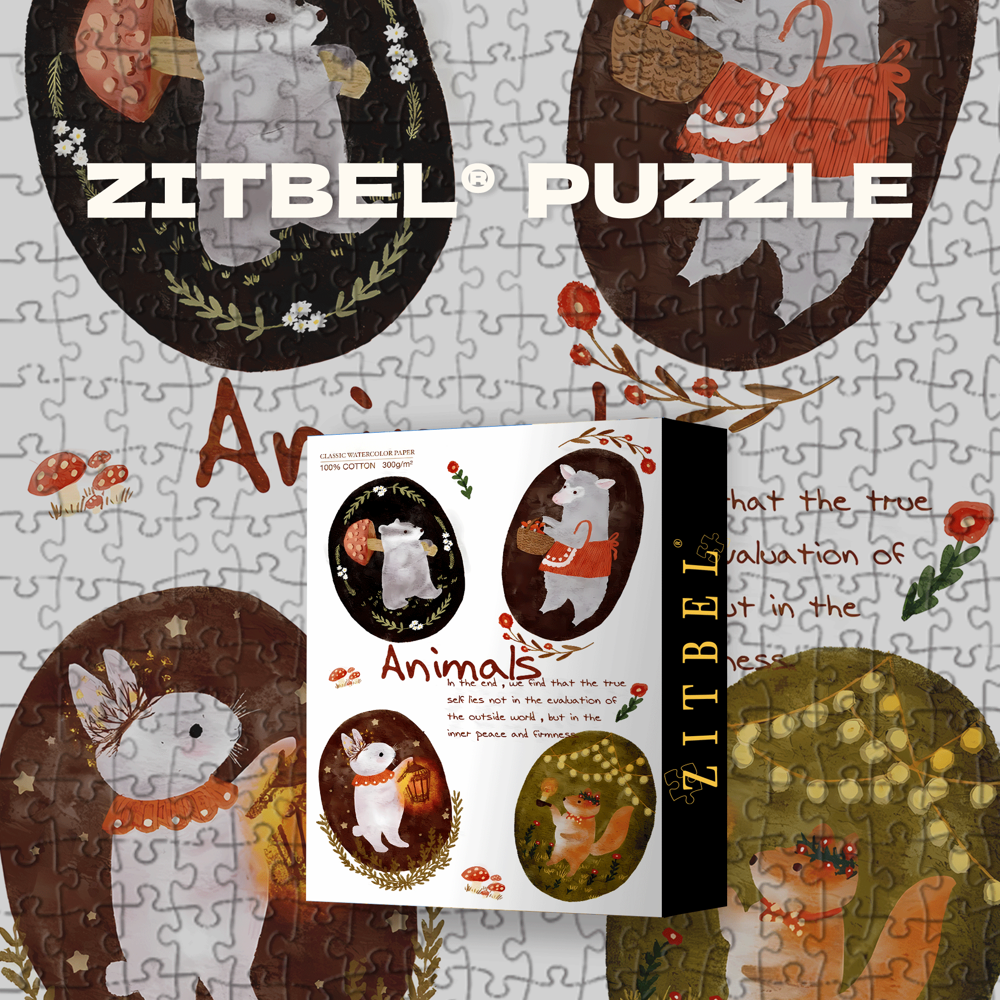 These Are The Animals 500pcs/1000pcs Jigsaw Puzzle, Scratch-Resistant, Interactive Family Game & Brain-Boosting DIY Decor, Perfect for Halloween, Christmas & New Year Gifts, Family Puzzle Game