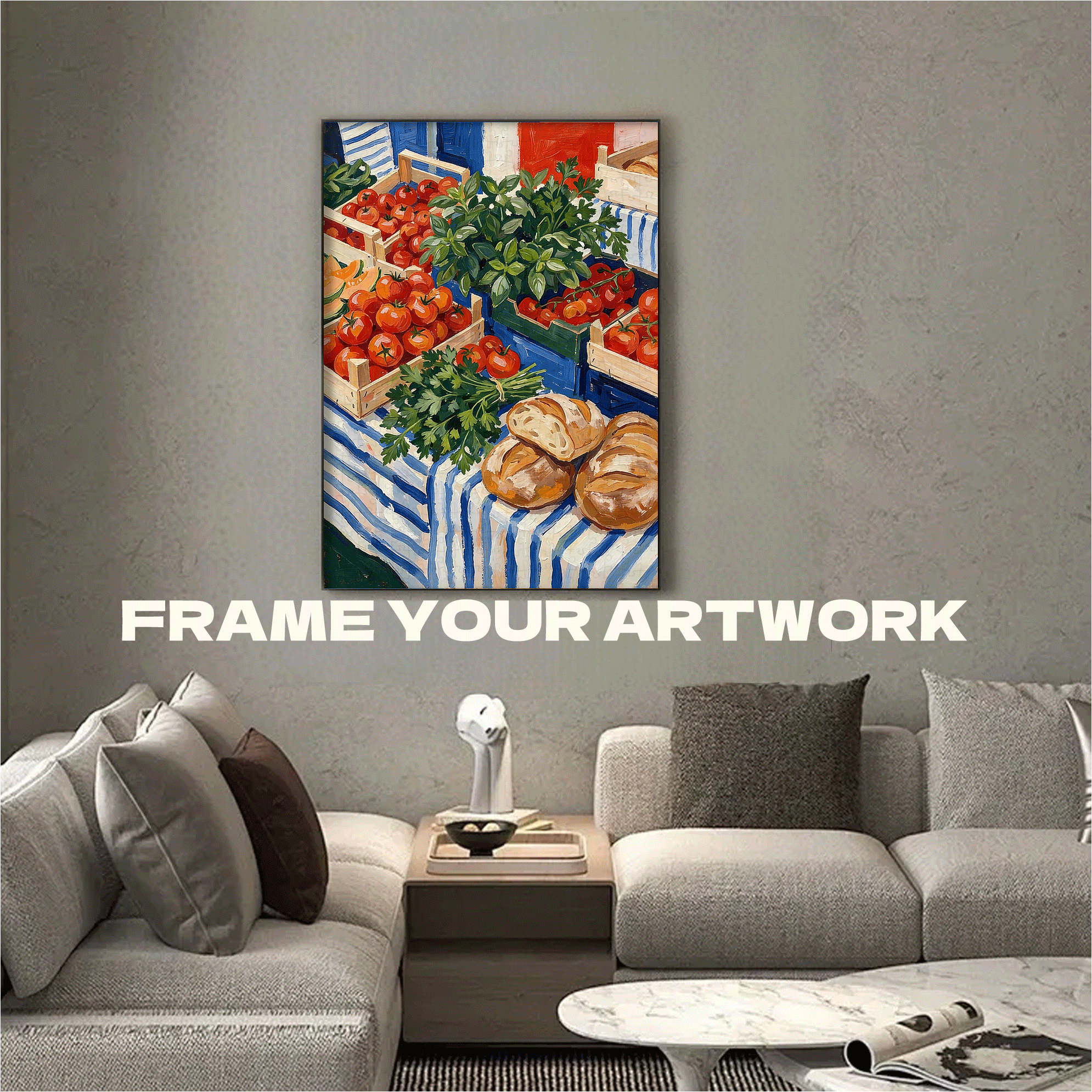 Tomatoes and Parsley At The French Morning Market 500pcs/1000pcs Jigsaw Puzzle, Scratch-Resistant, Interactive Family Game & Brain-Boosting DIY Decor, Perfect for Halloween, Christmas & New Year Gifts, Family Puzzle Game