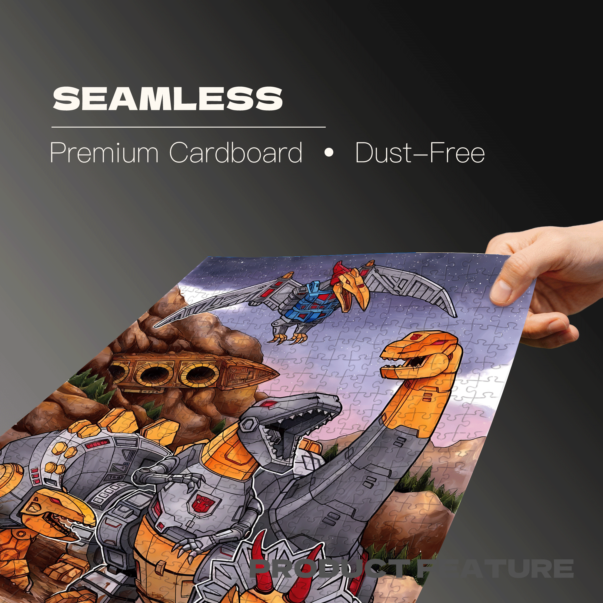 Transformers Dinobots Assemble 500pcs/1000pcs Jigsaw Puzzle, Scratch-Resistant, Interactive Family Game & Brain-Boosting DIY Decor, Perfect for Halloween, Christmas & New Year Gifts, Family Puzzle Game