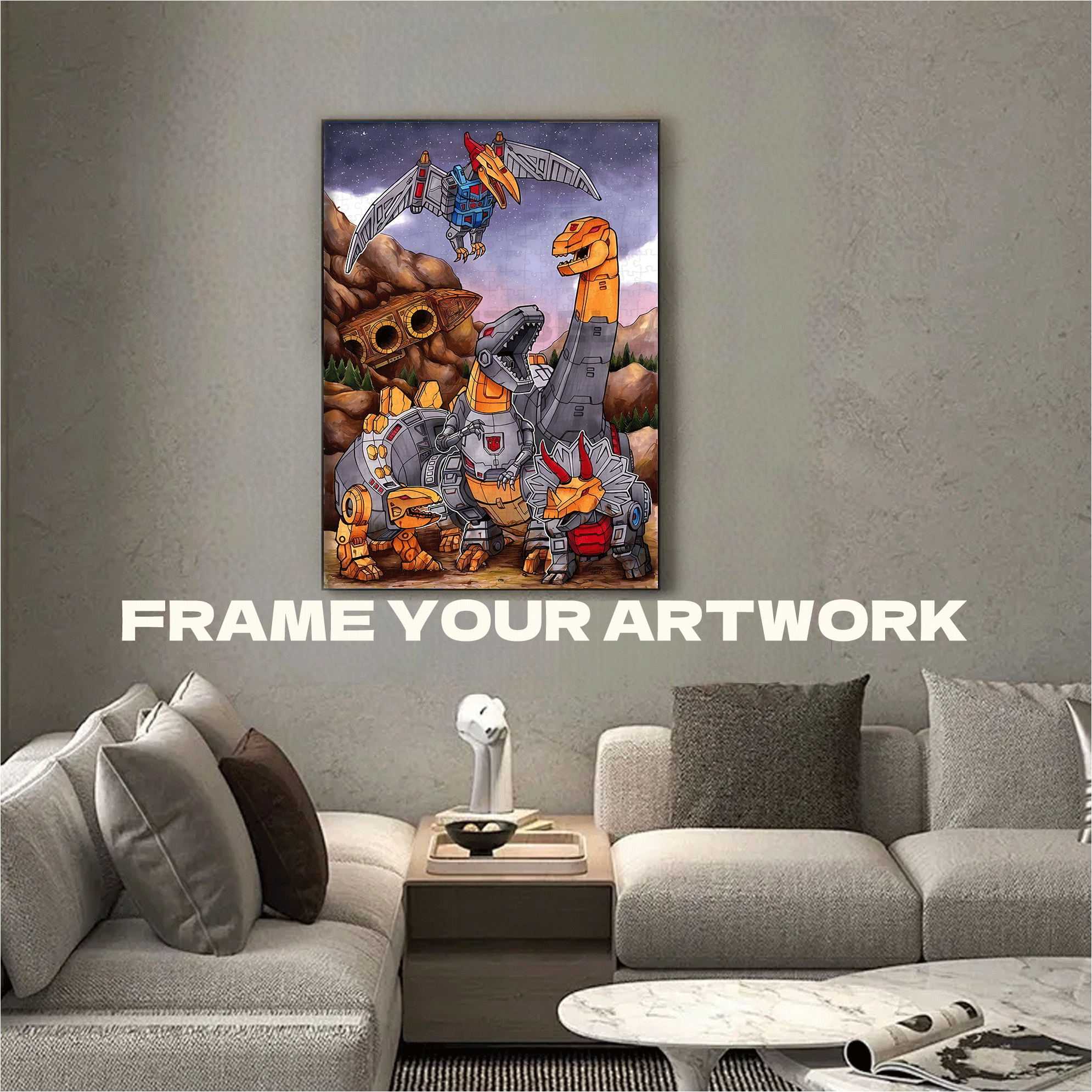 Transformers Dinobots Assemble 500pcs/1000pcs Jigsaw Puzzle, Scratch-Resistant, Interactive Family Game & Brain-Boosting DIY Decor, Perfect for Halloween, Christmas & New Year Gifts, Family Puzzle Game