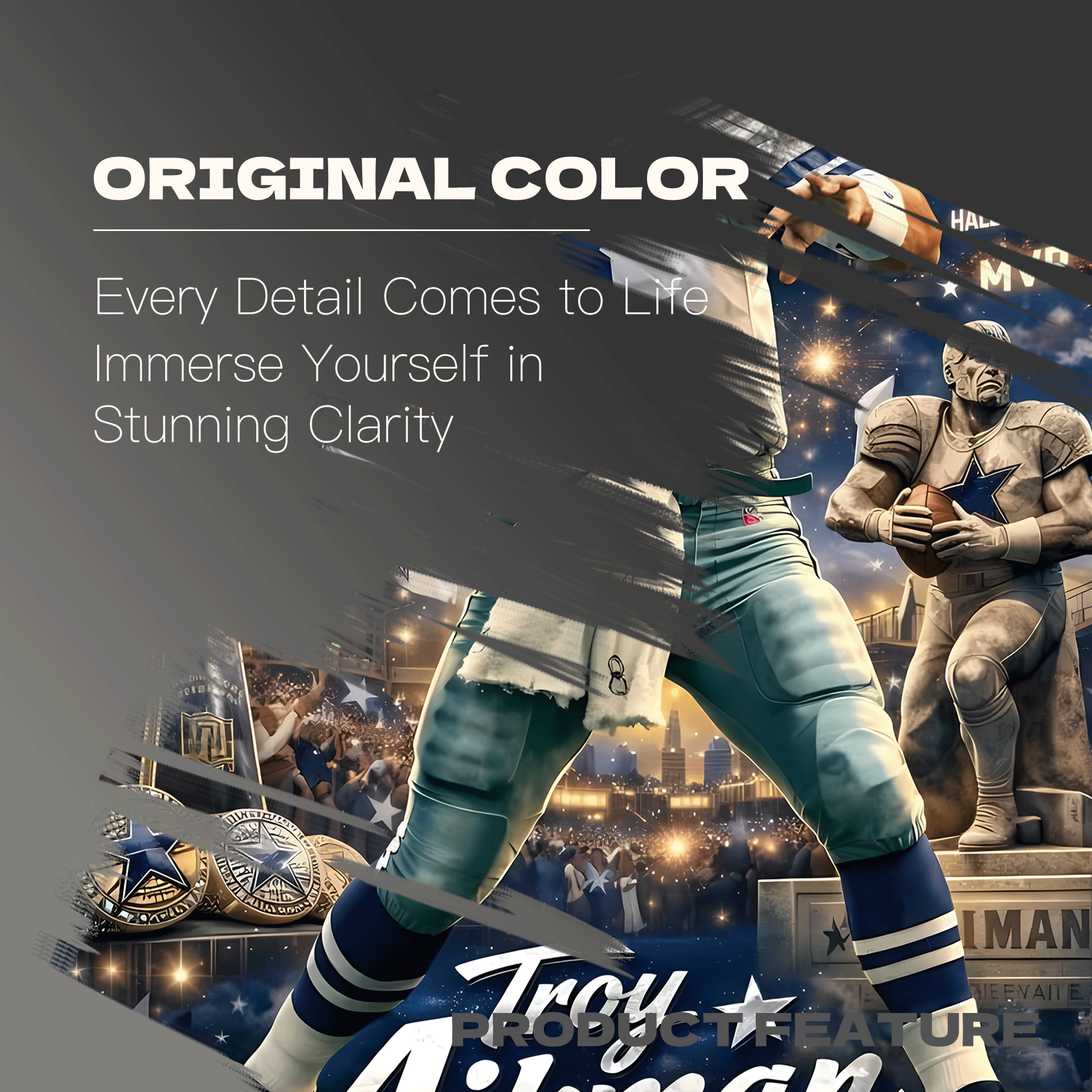Troy Aikman Dallas Cowboys Legend 500pcs/1000pcs Jigsaw Puzzle, Scratch-Resistant, Interactive Family Game & Brain-Boosting DIY Decor, Perfect for Halloween, Christmas & New Year Gifts, Family Puzzle Game