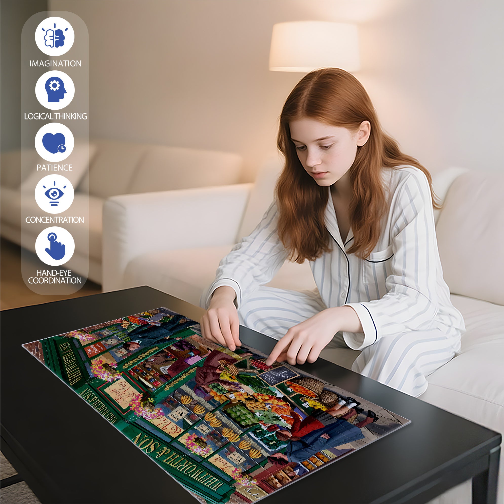 Shopping 500pcs/1000pcs Jigsaw Puzzle, Scratch-Resistant, Paper Material, Interactive Family Game & Brain-Boosting DIY Decor, Perfect for Halloween, Christmas & New Year Gifts, Family Puzzle Game