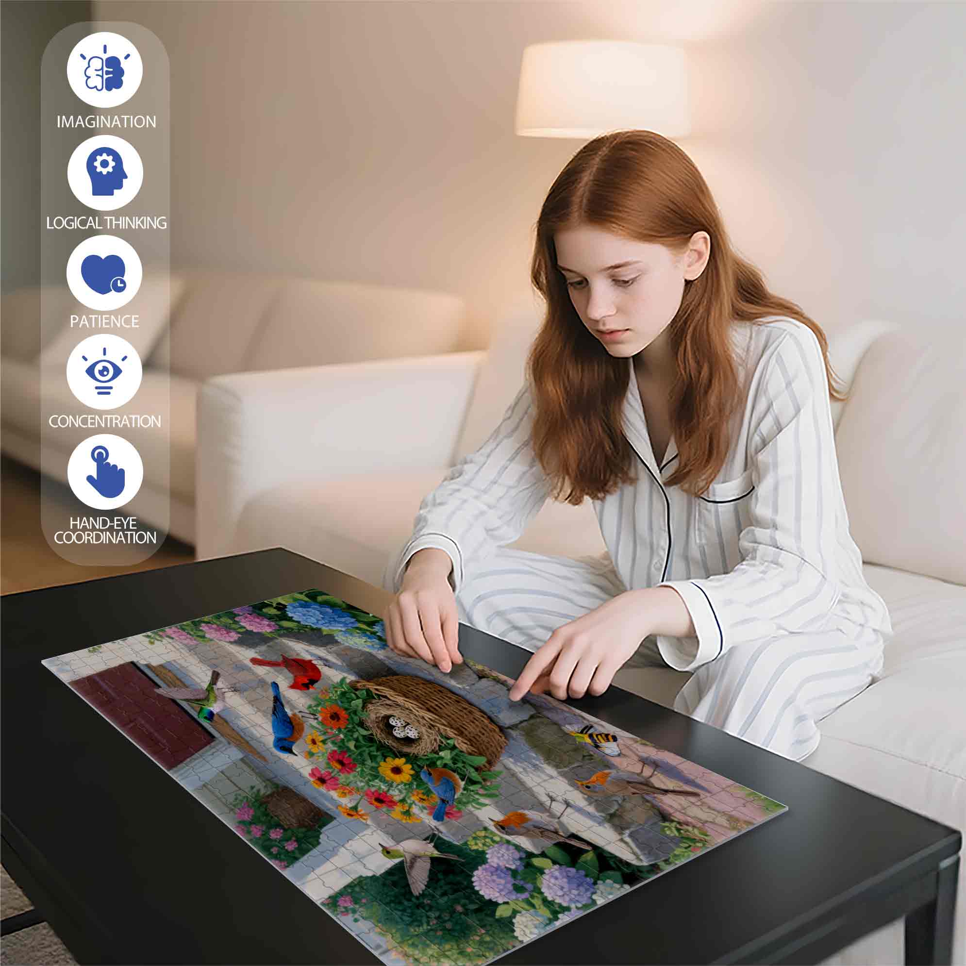 Garden 500pcs/1000pcs Jigsaw Puzzle, Scratch-Resistant, Paper Material, Interactive Family Game & Brain-Boosting DIY Decor, Perfect for Halloween, Christmas & New Year Gifts, Family Puzzle Game