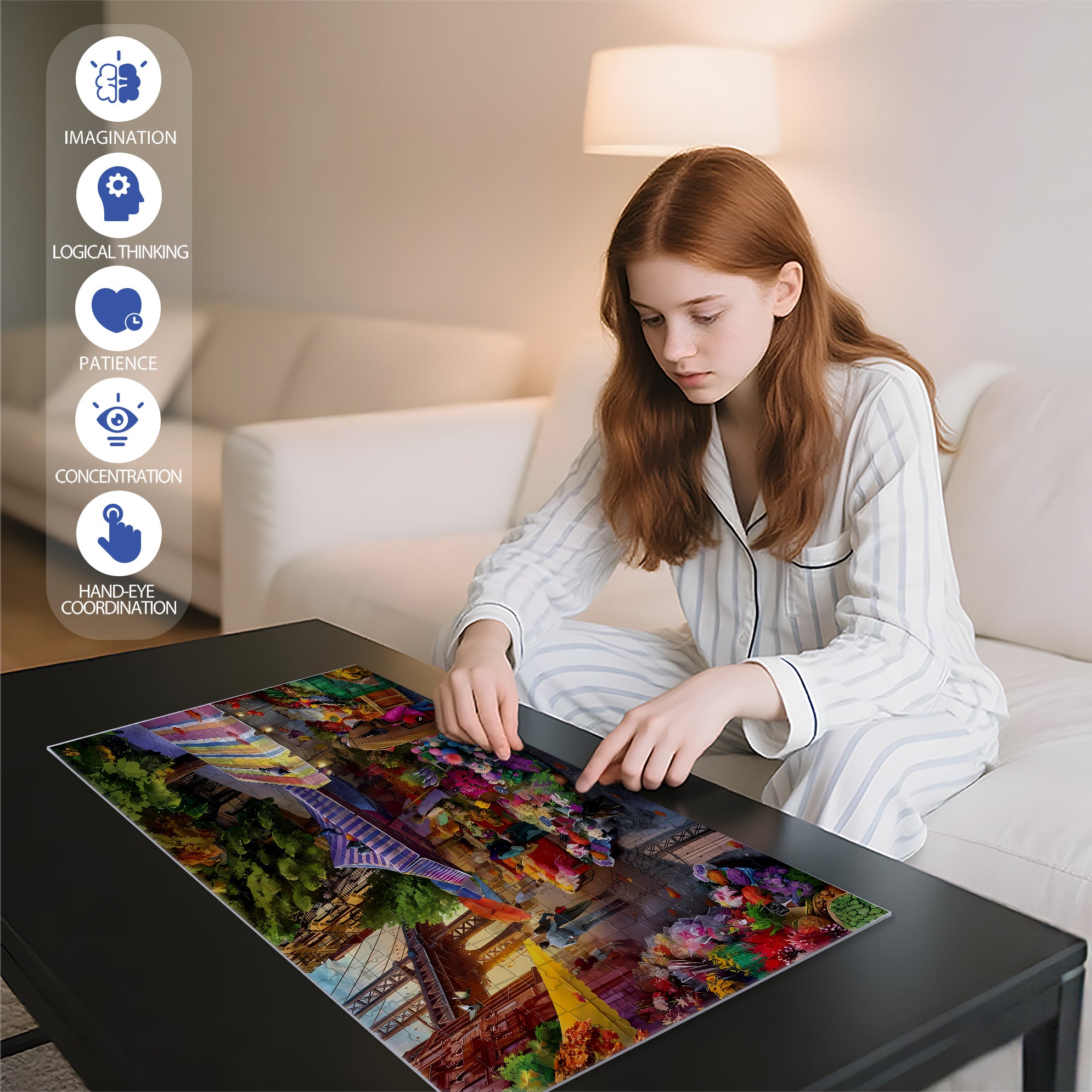 Lower Market    500pcs/1000pcs Jigsaw Puzzle, Scratch-Resistant, Paper Material, Interactive Family Game & Brain-Boosting DIY Decor, Perfect for Halloween, Christmas & New Year Gifts, Family Puzzle Game