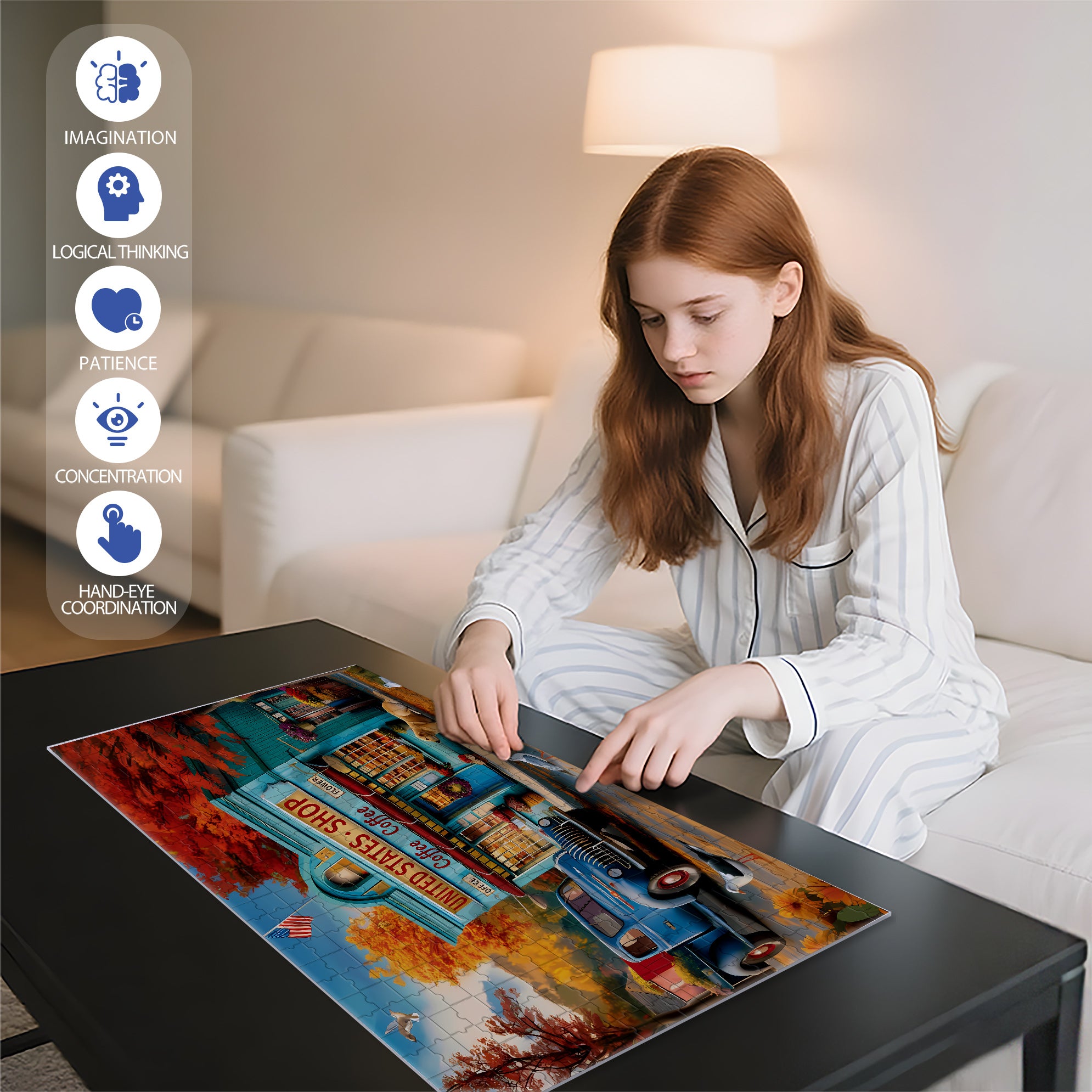 Garage 500pcs/1000pcs Jigsaw Puzzle, Scratch-Resistant, Interactive Family Game & Brain-Boosting DIY Decor, Perfect for Halloween, Christmas & New Year Gifts, Family Puzzle Game